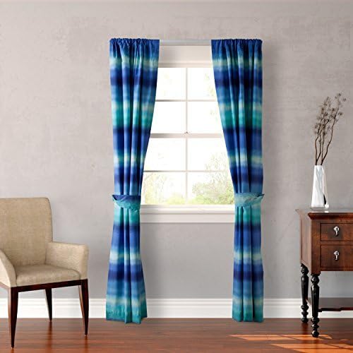 Teen Vogue Electric Beach 4-Piece Drape Panel Set, Striped, Blue by Revman International