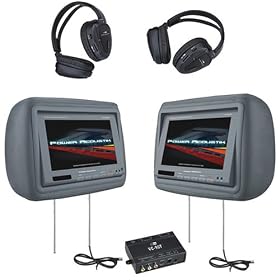 Power Acoustik HD 88GRDK 8.8 Inch Pre Loaded Universal Headrest Monitors with 2 RF Headpones (Dark Gray) Power Acoustik HD-88GRDK 8.8-Inch Pre-Loaded Universal Headrest Monitors with 2 RF Headpones (Dark Gray)