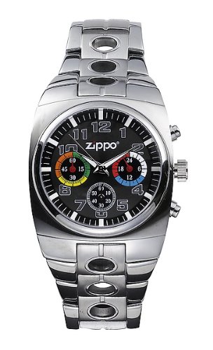 Zippo Watch, Modell AIZ-2, graues Zifferblatt, Stahlband WEEE-Reg.-Nr. DE66709442