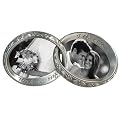 Double Wedding Rings 2-Opening Photo Frame - Pewter (3x3")