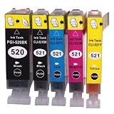 Produkt-Bild: 5 Druckerpatronen kompatibel f&uuml;r Canon CLI-521 & PGI-520 IP 3600 IP 4600 IP 4600 X IP 4700 MP 540 MP 550 MP 560 MP 620 MP 630 MP 640 MP 980 MP 990 MX 860 MX 870