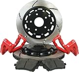 RacingBrake 2001-381-0 Open Slotted Finish Front OE Non-Brembo Caliper Big Brake Kit for Nissan 350Z 03-05/Infiniti G35 03-04 332x24