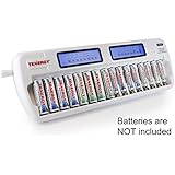 Tenergy TN438 16-Bay Auto-detect AA/AAA NIMH/NICD LCD Built-in IC protection Smart Intelligent Battery Charger With AC Wall Adapter And Car Adaptor