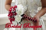 wedding bouquet bridal package bridesmaid groom boutonniere corsage silk flowers love CECILIA RED CREAM