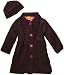 Penelope Mack Girls 4-6x Polka Dot Printed Corduroy Coat With Hat
