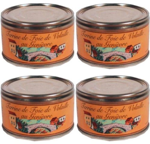 French Terrine Of Chicken Liver In Juniper Papillon-Terrine De Foie De Volaille Au Genievre Papillon-4 Box Pack