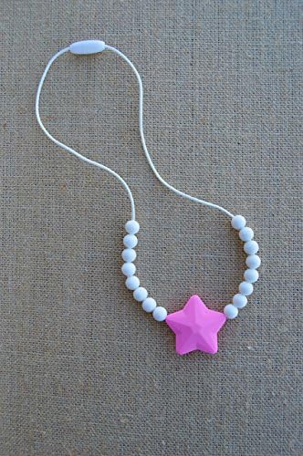 Children's Sensory Necklace/Fidget Toy/ Chew Necklace/Chewlery/ Pink Star