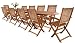 LNOSRW11 - Eucalyptus 11 Pieces (1 Table, 10 Chairs) Outdoor Extension / Expandable Dining Table Set- Solid FSC Hardwood (Natural Color)