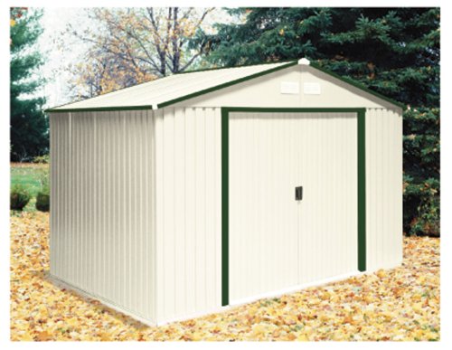 DuraMax Model 50211 10×8 Colossus Metal Shed, green trim