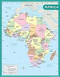 Africa Map Chart, Multi Color