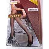 Gunze Women's Tuche' Diamond Shapes with Gold Shimmer Pantyhose in Wine Brown (Made in Japan)