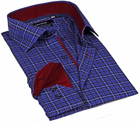 Levinas MEN'S DRESS SHIRTS, Large, Navy