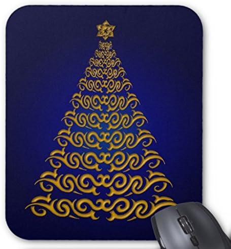 Elegant Blue Christmas Tree Mouse Pad Durable Mousepad for Christmas