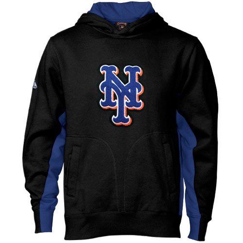 Majestic New York Mets Youth Black Cooperstown The V Hoody Sweatshirt