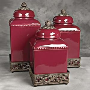 Red+kitchen+canisters