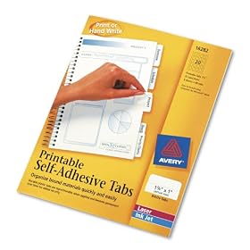 Avery Printable Repositionable Plastic Tabs, 1.75 Inches, White, 80 per Pack (16282)