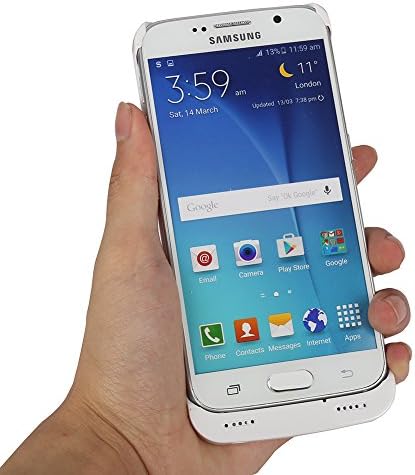 S6 Battery Case, Cade 4200mah Rechargeable External Protective Battery Case - Portable Power Bank Battery Charger Case with Kickstand for Samsung Galaxy S6 (White)