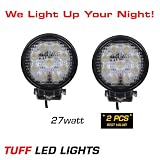 Tuff LED Lights 2 X 4" Inch Round 27watt LED Work Lamp Light 1550 Lumen, Off Road, Atv, Utv, Polaris Ranger