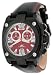 Adee Kaye Men's Black IP Chronograph Watch with Red Textured Dial #AK7982-M4