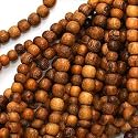 Round Wood Beads Brown 4-5mm /16 Inch Strand