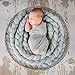 Sunmig Newborn Baby Roving Braid Wool Spinning Fiber Rugs Photography Photo Props (Grey)
