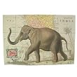 Elephant on Map of India Cavallini Gift Wrap Decoupage paper,vintage look poster or print
