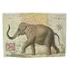 Elephant on Map of India Vintage Poster Print