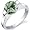 Bezel Set 1.75 carats Green Amethyst Engagement Ring in Sterling Silver Rhodium Finish Size 5, Available in Sizes 5 thru 9