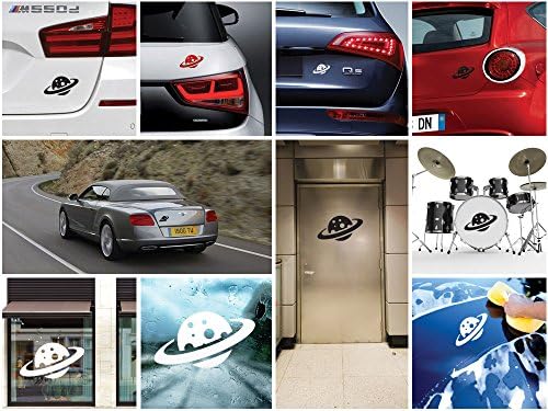 Decal Stickers Planet Saturn Decoration Motorbike Bicycle Vehicle ATV Yellow (12 X 6.69 In)