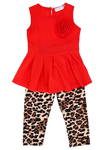 Zeagoo Girl Sleeveless T-shirt Top+pants Leggings Trousers Outfit Clothing
