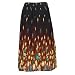 Tulip Skirts - Mini Pleat Georgette Calf Length Skirts (Tulips Black-Gold-Teal)