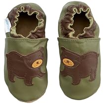 Robeez Infant/Toddler Bear Cub Slip-On,Olive,12-18 Months (US Toddler 4.5-5 M)