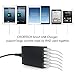 KevenAnna 50W USB 6 Port Wall & Desktop Charger / Rapid USB Smart Charging Station for Apple, Android and other USB Powered Mobile Devices Black