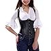 Muka Black Punk Underbust Corset PU Leather Plus Size Bustier