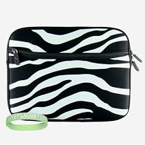 Zebra Carrying Sleeve with Extra Pocket for Amazon Kindle DX + Live*Laugh*Love Wrist Band!!! (Kindle DX Not Included)