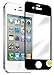 Tempered Glass Protective Face Plate Screen Protector for iPhone 4s, Black with Home Button Stickers