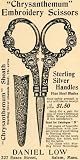 1895 Ad Chrysanthemum Embroidery Scissors Daniel Low - Original Print Ad