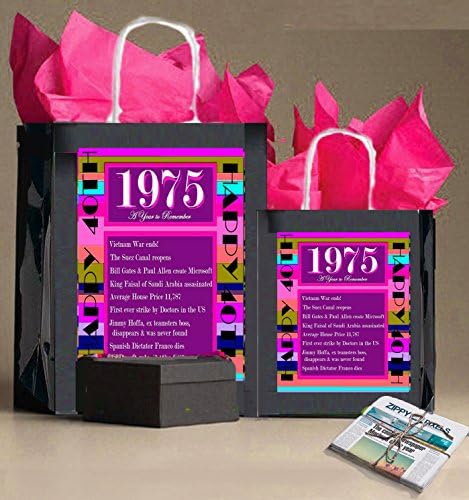 40th Birthday Gift BAG 1975 Retro Nostalgic memories from childhood,