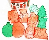 Plastic 10-pc. X'mas Cookie Cutter Stamp Set