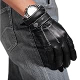 Crievn&reg; Men's Vogue Keep Warm Geniune Leather Touch Screen Gloves For Iphone, Ipad, HTC, Samsung, Strawberryby Crievn