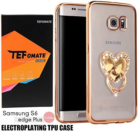 TEFOMATE® Samsung Galaxy S6 Edge Plus Electroplating Edge Case Gold (White Heart)
