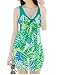 NINEWE Women's One-piece Swimwear Retro Vintage Swimsuit Cover Up Swimdress