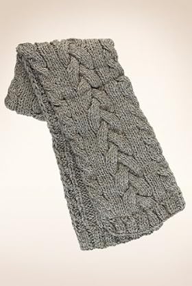 Cable Knit Scarf with Wool