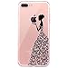 iPhone 7 Plus Case, iPhone 8 Plus Case, JAHOLAN Beautiful Clear TPU Soft Case Rubber Silicone Skin Cover for Apple iPhone 7 Plus/iPhone 8 Plus - Black Cute Butterfly Girl