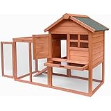 Merax Natural Wood House Pet Supplies Small Animals House Rabbit Hutch