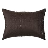 Modern Home Beaded Decorative Pillow - Chocolate
