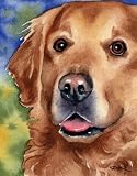 Golden Retriever Dog Art Print Signed by Artist DJ Rogers