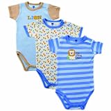 Hudson:Hudson Baby Baby Bodysuit, 3 Pack, Little Lion, 9-12 Months