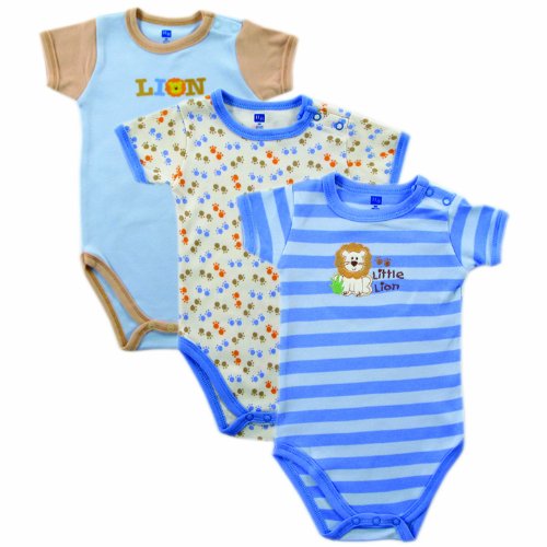 Hudson:Hudson Baby Baby Bodysuit, 3 Pack, Little Lion, 9-12 Months Images