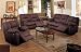 3pc Chocolate Brown Microfiber Motion Recliner Loveseat Sofa Set